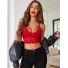 image:imageAvidlove Lace Bralette for Women Lingerie Spaghetti Adjustable Strap Tank Camisole Crop TopRed