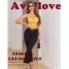 image:imageAvidlove Lace Bralette for Women Lingerie Spaghetti Adjustable Strap Tank Camisole Crop TopYellow