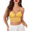 image:imageAvidlove Lace Bralette for Women Lingerie Spaghetti Adjustable Strap Tank Camisole Crop TopYellow