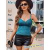 image:imageAvidlove Lace Bralette for Women V Neck Camisole Lingerie Spaghetti Strap Tube Slim Tank TopBlue Green