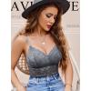image:imageAvidlove Lace Bralette for Women V Neck Camisole Lingerie Spaghetti Strap Tube Slim Tank TopGray