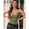 image:imageAvidlove Lace Bralette for Women V Neck Camisole Lingerie Spaghetti Strap Tube Slim Tank TopGreen