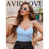 image:imageAvidlove Lace Bralette for Women V Neck Camisole Lingerie Spaghetti Strap Tube Slim Tank TopLight Blue