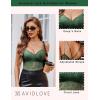 image:imageAvidlove Lace Bralette for Women V Neck Camisole Lingerie Spaghetti Strap Tube Slim Tank TopLight Green