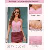 image:imageAvidlove Lace Bralette for Women V Neck Camisole Lingerie Spaghetti Strap Tube Slim Tank TopPeach Pink
