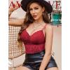 image:imageAvidlove Lace Bralette for Women V Neck Camisole Lingerie Spaghetti Strap Tube Slim Tank TopWine Red