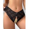 image:imageAvidlove Lace Panties for Women Rhinestone Cheeky Briefs Criss Cross String Hipster UnderwearBlack