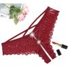 image:imageAvidlove Lace Panties for Women Rhinestone Cheeky Briefs Criss Cross String Hipster UnderwearBlack burgundy