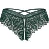 image:imageAvidlove Lace Panties for Women Rhinestone Cheeky Briefs Criss Cross String Hipster UnderwearDark Green