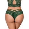 image:imageAvidlove Lace Panties for Women Rhinestone Cheeky Briefs Criss Cross String Hipster UnderwearDark Green