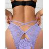 image:imageAvidlove Lace Panties for Women Rhinestone Cheeky Briefs Criss Cross String Hipster UnderwearLilac