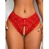 image:imageAvidlove Lace Panties for Women Rhinestone Cheeky Briefs Criss Cross String Hipster UnderwearRed