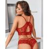 image:imageAvidlove Lace Panties for Women Rhinestone Cheeky Briefs Criss Cross String Hipster UnderwearRed