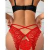 image:imageAvidlove Lace Panties for Women Rhinestone Cheeky Briefs Criss Cross String Hipster UnderwearRed