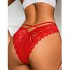 image:imageAvidlove Lace Panties for Women Rhinestone Cheeky Briefs Criss Cross String Hipster UnderwearRed