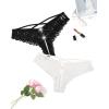image:imageAvidlove Lace Panties for Women Rhinestone Cheeky Briefs Criss Cross String Hipster UnderwearWhite