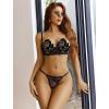 image:imageAvidlove Lingerie Set For Women Lace Bra and Panty Set Sexy Underwire Lingerie SetBlack