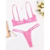 image:imageAvidlove Lingerie Set For Women Lace Bra and Panty Set Sexy Underwire Lingerie SetPeach Pink