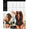 image:imageAvidlove Lingerie for Women Halter Lace Bodysuit V Neck Teddy One Piece Babydoll NightgownBlack