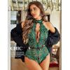image:imageAvidlove Lingerie for Women Halter Lace Bodysuit V Neck Teddy One Piece Babydoll NightgownBlack Green