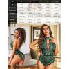image:imageAvidlove Lingerie for Women Halter Lace Bodysuit V Neck Teddy One Piece Babydoll NightgownBlack Green