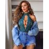 image:imageAvidlove Lingerie for Women Halter Lace Bodysuit V Neck Teddy One Piece Babydoll NightgownBlue Green