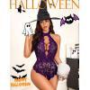 image:imageAvidlove Lingerie for Women Halter Lace Bodysuit V Neck Teddy One Piece Babydoll NightgownPurple