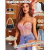image:imageAvidlove Lingerie for Women Lace Corset and Panty Outfits Garter Lingerie Sets SXXLDark Pink