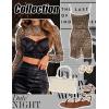 image:imageAvidlove Mesh Crop Tops for Women Mock Neck Long Sleeve Crop Top See Through Shirt Top Sexy ClubwearPat3