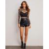 image:imageAvidlove Mesh Crop Tops for Women Mock Neck Long Sleeve Crop Top See Through Shirt Top Sexy ClubwearPat3