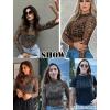 image:imageAvidlove Mesh Top for Women Long Sleeve See Through Shirt Mock Neck Sheer Blouse Clubwear Party XS3XLAn136