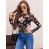 image:imageAvidlove Mesh Top for Women Long Sleeve See Through Shirt Mock Neck Sheer Blouse Clubwear Party XS3XLBf298