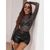 image:imageAvidlove Mesh Top for Women Long Sleeve See Through Shirt Mock Neck Sheer Blouse Clubwear Party XS3XLKt246
