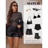 image:imageAvidlove Mesh Top for Women Long Sleeve See Through Shirt Mock Neck Sheer Blouse Clubwear Party XS3XLKt246