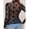 image:imageAvidlove Mesh Top for Women Long Sleeve See Through Shirt Mock Neck Sheer Blouse Clubwear Party XS3XLKt91