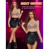 image:imageAvidlove Mesh Top for Women Long Sleeve See Through Shirt Mock Neck Sheer Blouse Clubwear Party XS3XLLight Tan