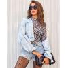 image:imageAvidlove Mesh Top for Women Long Sleeve See Through Shirt Mock Neck Sheer Blouse Clubwear Party XS3XLPat1 Leopard Print