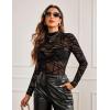 image:imageAvidlove Mesh Top for Women Long Sleeve See Through Shirt Mock Neck Sheer Blouse Clubwear Party XS3XLPat2