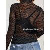image:imageAvidlove Mesh Top for Women Long Sleeve See Through Shirt Mock Neck Sheer Blouse Clubwear Party XS3XLPat3