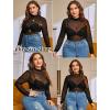 image:imageAvidlove Mesh Top for Women Long Sleeve See Through Shirt Mock Neck Sheer Blouse Clubwear Party XS3XLPat3