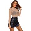 image:imageAvidlove Mesh Top for Women Long Sleeve See Through Shirt Mock Neck Sheer Blouse Clubwear Party XS3XLZlight Tanrhinestone 