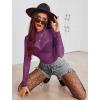 image:imageAvidlove Mesh Top for Women Long Sleeve See Through Shirt Mock Neck Sheer Blouse Clubwear Party XS3XLZpurplerhinestone 
