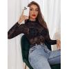 image:imageAvidlove Mesh Top for Women Long Sleeve See Through Shirt Mock Neck Sheer Blouse Clubwear Party XS3XLZw781