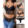 image:imageAvidlove Panties for Women Lace Thongs Cross Back Tanga Sexy Cheeky Low Waist Bikinis UnderwearBlack