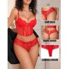 image:imageAvidlove Panties for Women Lace Thongs Cross Back Tanga Sexy Cheeky Low Waist Bikinis UnderwearBlackred