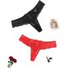 image:imageAvidlove Panties for Women Lace Thongs Cross Back Tanga Sexy Cheeky Low Waist Bikinis UnderwearBlackred