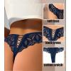 image:imageAvidlove Panties for Women Lace Thongs Cross Back Tanga Sexy Cheeky Low Waist Bikinis UnderwearNavy Blue