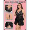 image:imageAvidlove Plus Size Lingerie for Women Sexy Lingerie Dress Lace Babydoll Lingerie VNeck Open Front Strap NightdressBlack Butterfly