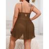 image:imageAvidlove Plus Size Lingerie for Women Sexy Lingerie Dress Lace Babydoll Lingerie VNeck Open Front Strap NightdressBrown