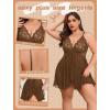 image:imageAvidlove Plus Size Lingerie for Women Sexy Lingerie Dress Lace Babydoll Lingerie VNeck Open Front Strap NightdressBrown